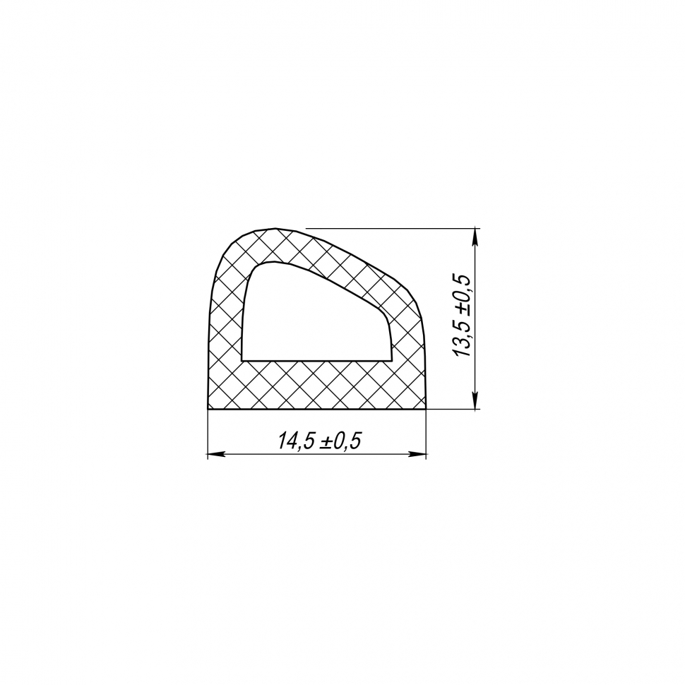 Уплотнитель самоклеящийся ADH/D-14,5x13,5mm (031), BLACK черный 100 m