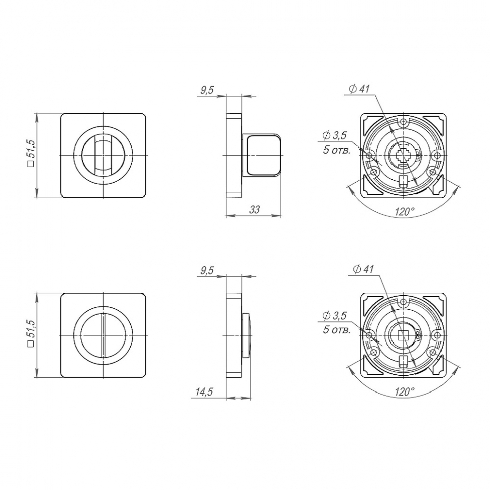 Ручка поворотная BK6.K.JK51 (BK6 JK) BL-24 черный