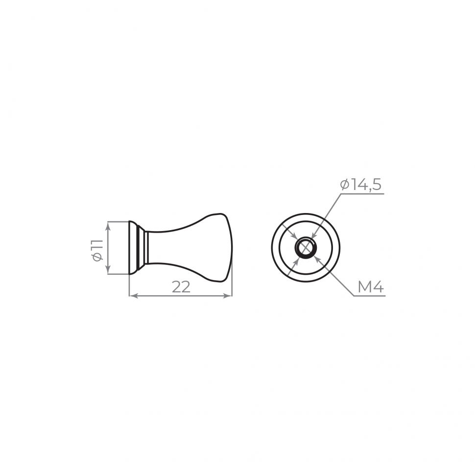Ручка-кнопка мебельная MB-B-004 PB золото
