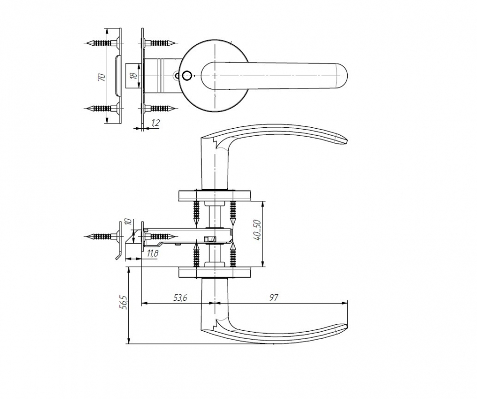 Защелка ЗЩ2 (серебро)