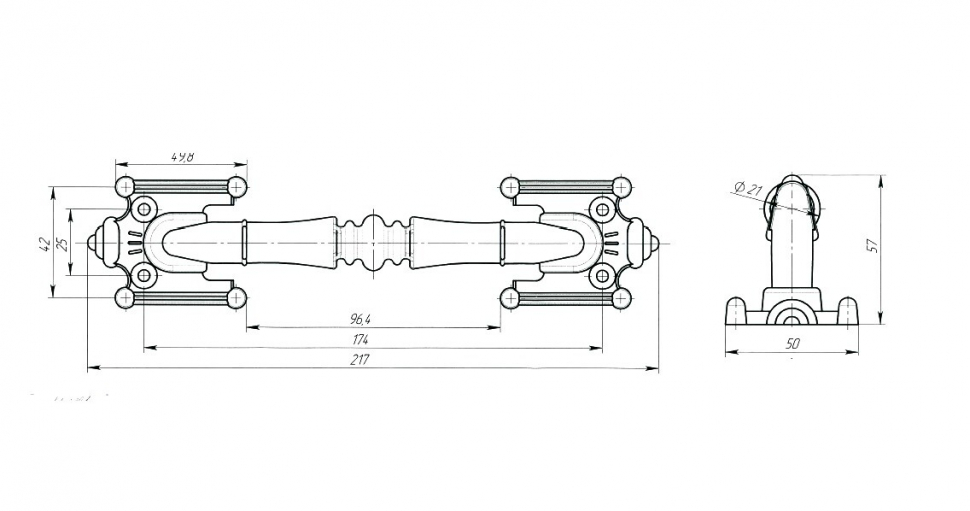 Ручка-скоба РС-1 (мат.черный)