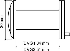 Глазок дверной, оптика стекло DV-PRO 1/60-35/BR/HD (DVG1/HD) SN мат. никель
