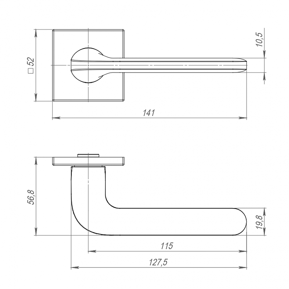 Ручка раздельная K.ARC.Q52.ASPECT SN-3 мат.никель