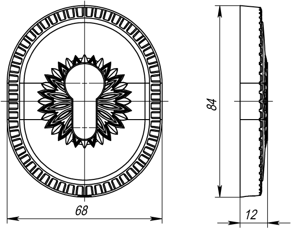 Накладка на цилиндр ESC.C.CL/OV (ET-DEC CL) AS-9 античное серебро