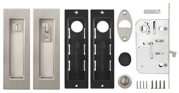 Защелка с ручками для раздвижных дверей SH.URB153.KIT011-BK (SH011 URB) SN-3 матовый никель