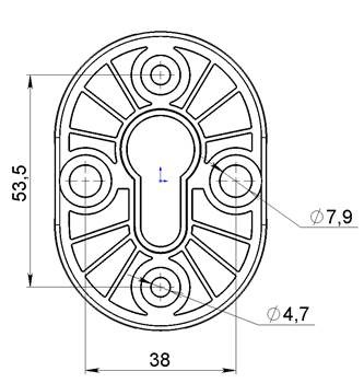 Накладка на цилиндр ESC.C/CRE/OV.12 (ESC-12C) CP хром (2шт. в уп.,отгр. по 1 шт.)