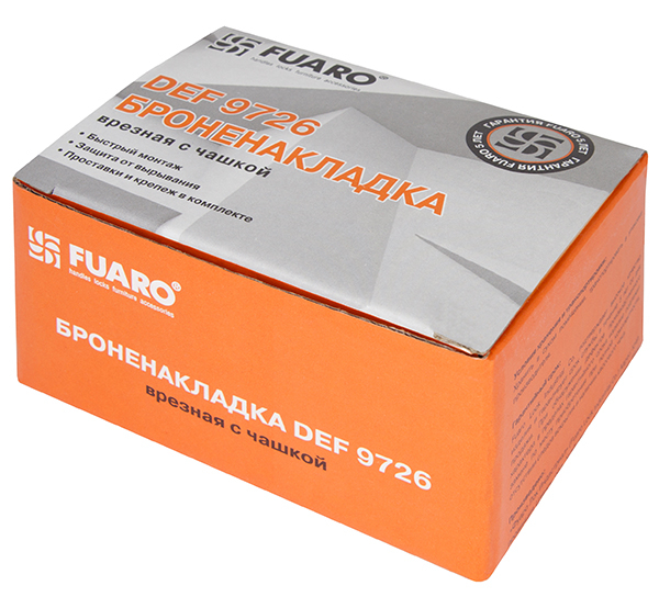 Броненакладка DEF.CRE/OV-set.9726 (DEF 9726) M6x90 врезная с чашкой CP-8 хром