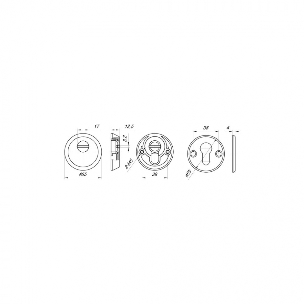 Накладка DEF.SH-al/R-EXT.5513 (A5513) тех упаковка, винт M5x90 CP хром
