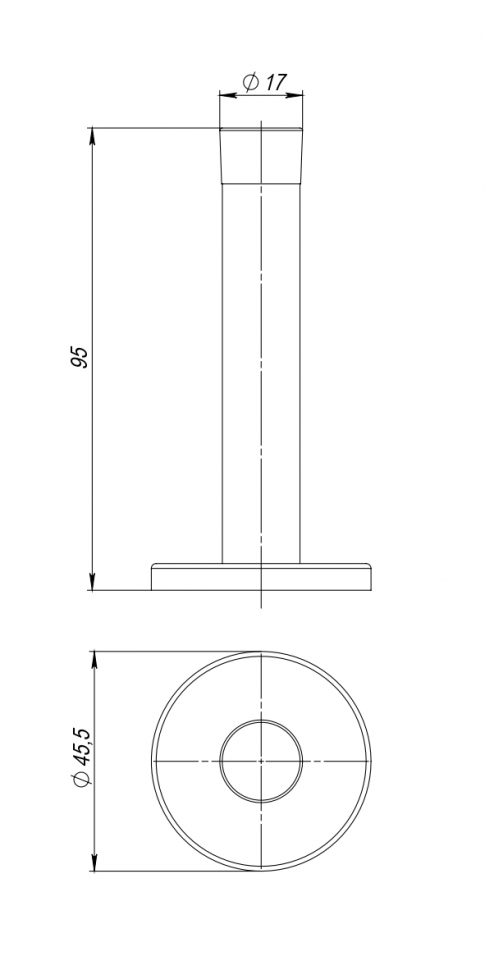 Упор дверной настенный STOPPER/M.15 INOX (нерж. сталь)