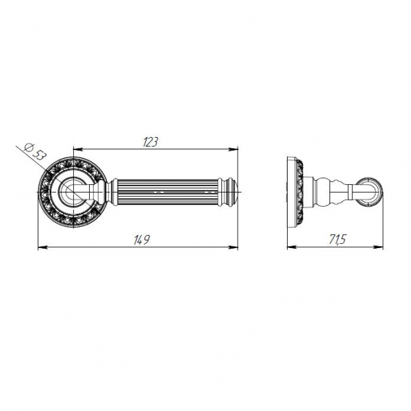Ручка раздельная R.MT53.BELLAGIO (BELLAGIO MT) OB-13 античная бронза