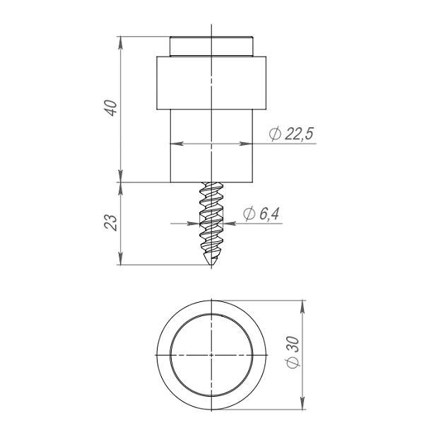 Упор дверной напольный STOPPER/14 (DS-14) SN-3 мат.никель