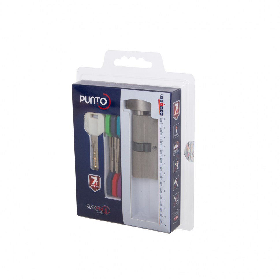 Цилиндровый механизм MaxPro7002Knob80mm(40+10+30) SN никель 7key с вертушкой