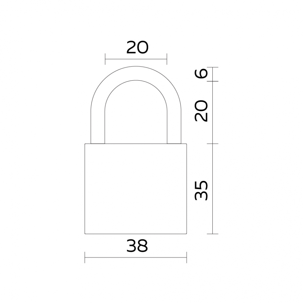 Замок навесной PL-UNI-0138 (PL-01-38) 3key англ. /блистер