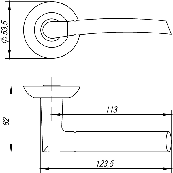 Ручка раздельная R.TL54.ARDEA (ARDEA TL) ABG-6 зеленая бронза