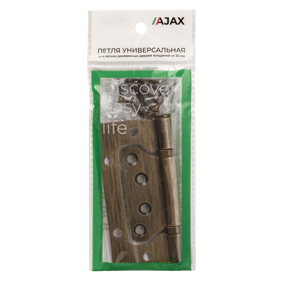 Петля универсальная без врезки IN4000W AB (100/P-2B 100x2,3) бронза