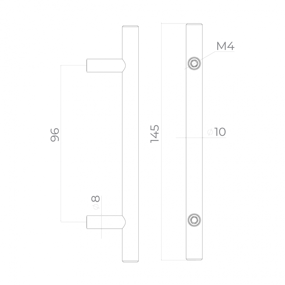 Ручка-скоба мебельная MB-H-003-96 мм PB золото