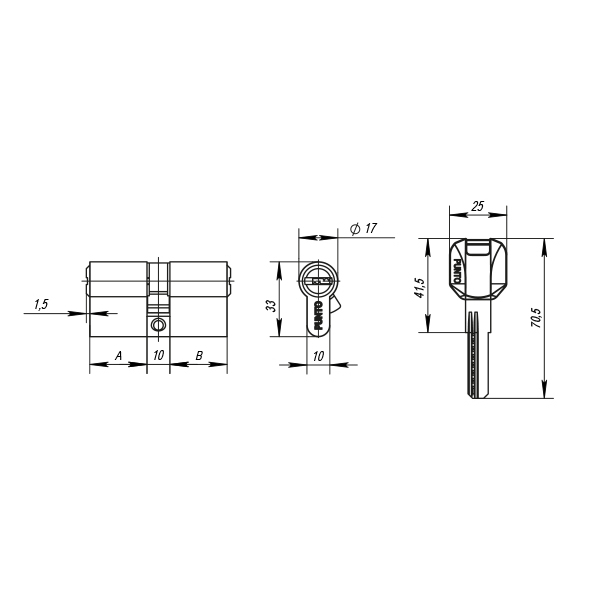 Цилиндровый механизм (Z400/80) Z4000Key80(35+10+35) CP хром