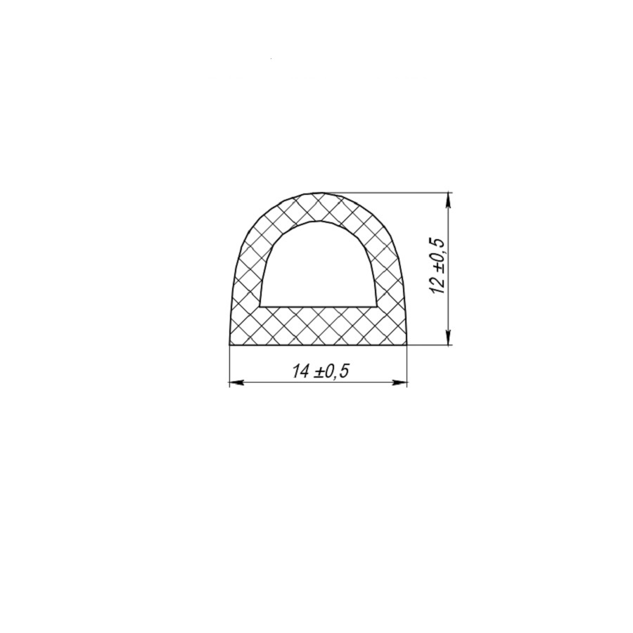 Уплотнитель самоклеящийся ADH/D-14x12mm, WHITE белый 120m