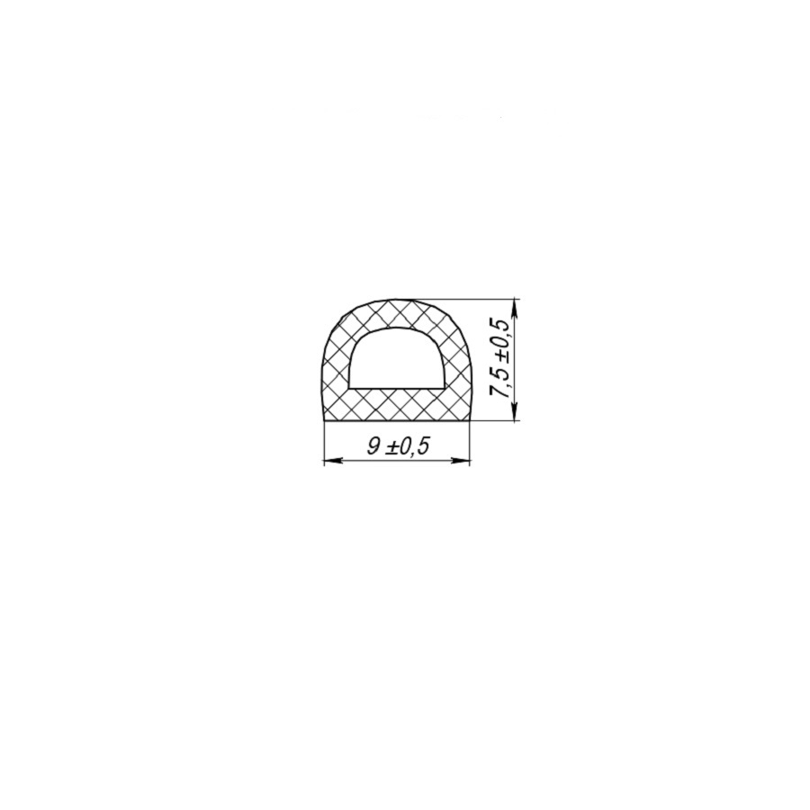 Уплотнитель самоклеящийся ADH/D-9x7,5mm, WHITE белый 100m