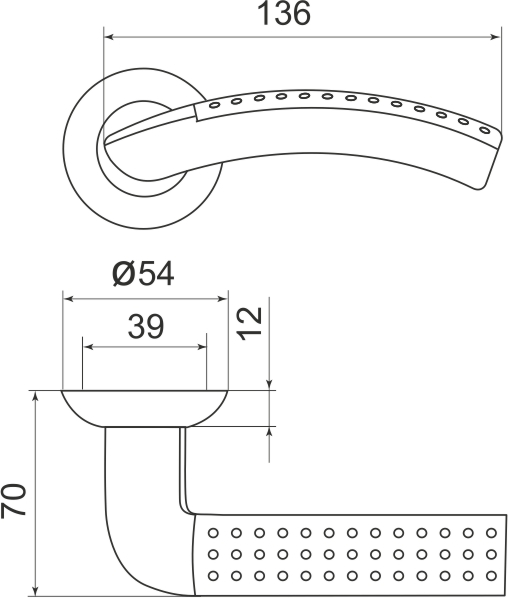 Ручка раздельная R.LD54.Libra26 (Libra LD26) SN/CP-3 матовый никель/хром