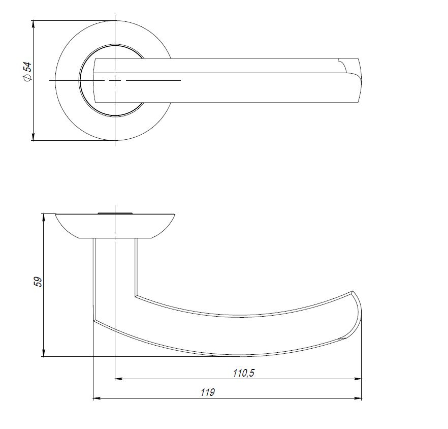Ручка раздельная R.JR54.SIGMA (SIGMA JR) SN/CP-3 матовый никель/хром 140мм