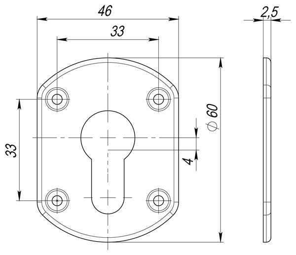 Накладка на цилиндр ESC.C+C/OV.set (ESC031) SN мат.никель (2шт.)