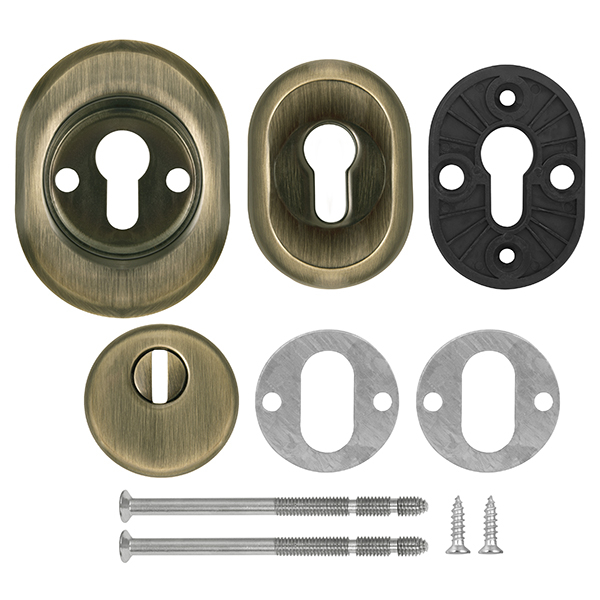 Броненакладка DEF.CRE/OV-set.9726 (DEF 9726) M6x90 врезная с чашкой AB-6 зелёная бронза