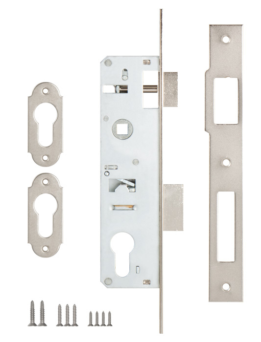 Корпус узкопрофильного замка с защёлкой 153 (30 mm) w/b (никель)