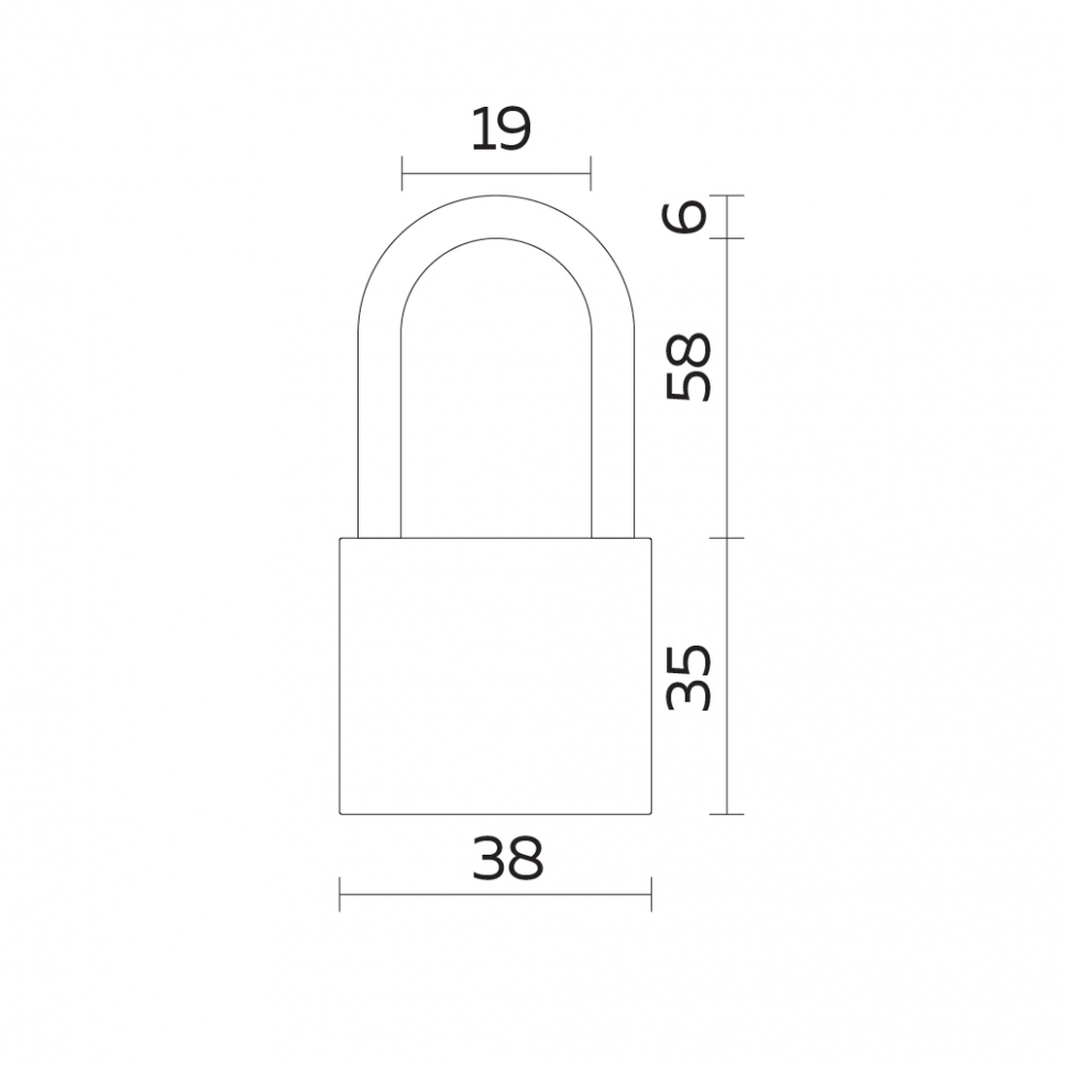 Замок навесной PL-UNI-0138-L (PL-01-38-L) 3key англ. /блистер