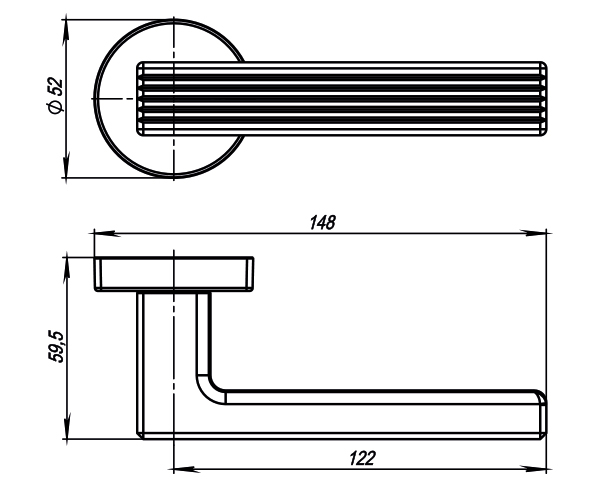 Ручка раздельная R.URB52.LINE (LINE URB6) BL-26 черный
