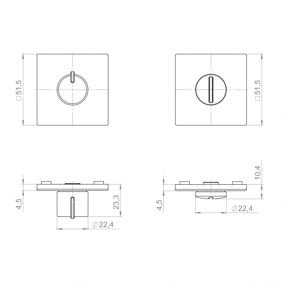 Ручка поворотная BK6.K.YM AC-9 медь