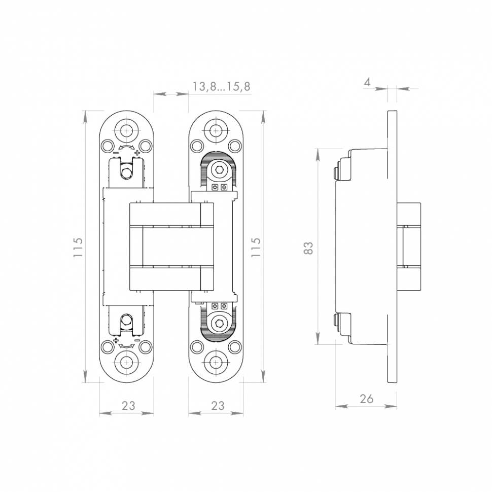 Петля скрытой установки U3D3000.VPG WH белый TECH