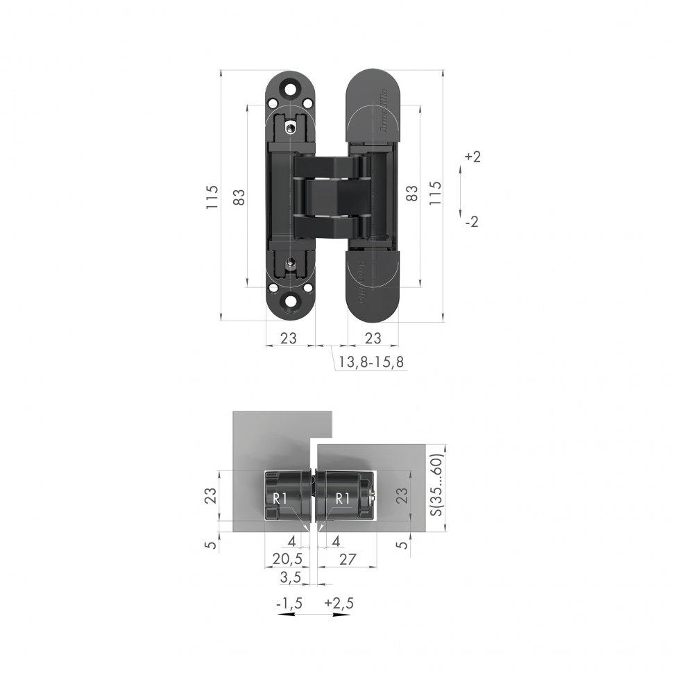 Петля скрытой установки U3D3000.VPG WH белый TECH