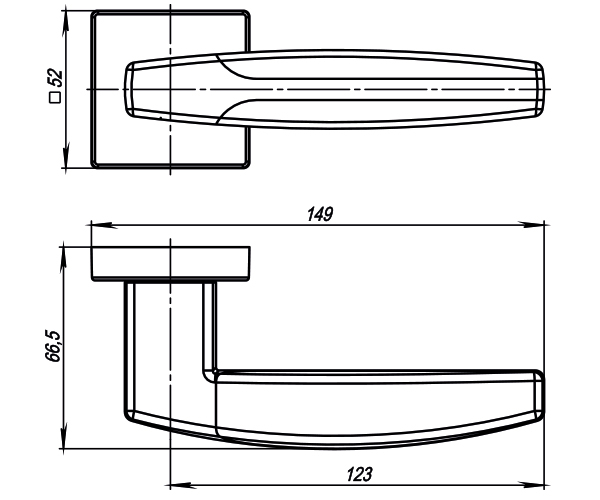 Ручка раздельная K.USQ52.ARC (ARC USQ2) SN/CP-3 матовый никель/хром
