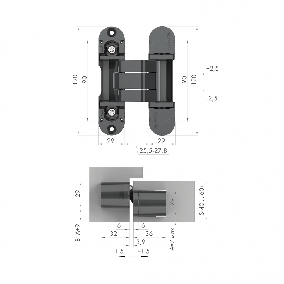 Петля скрытой установки U3D8000.VPG WH белый TECH