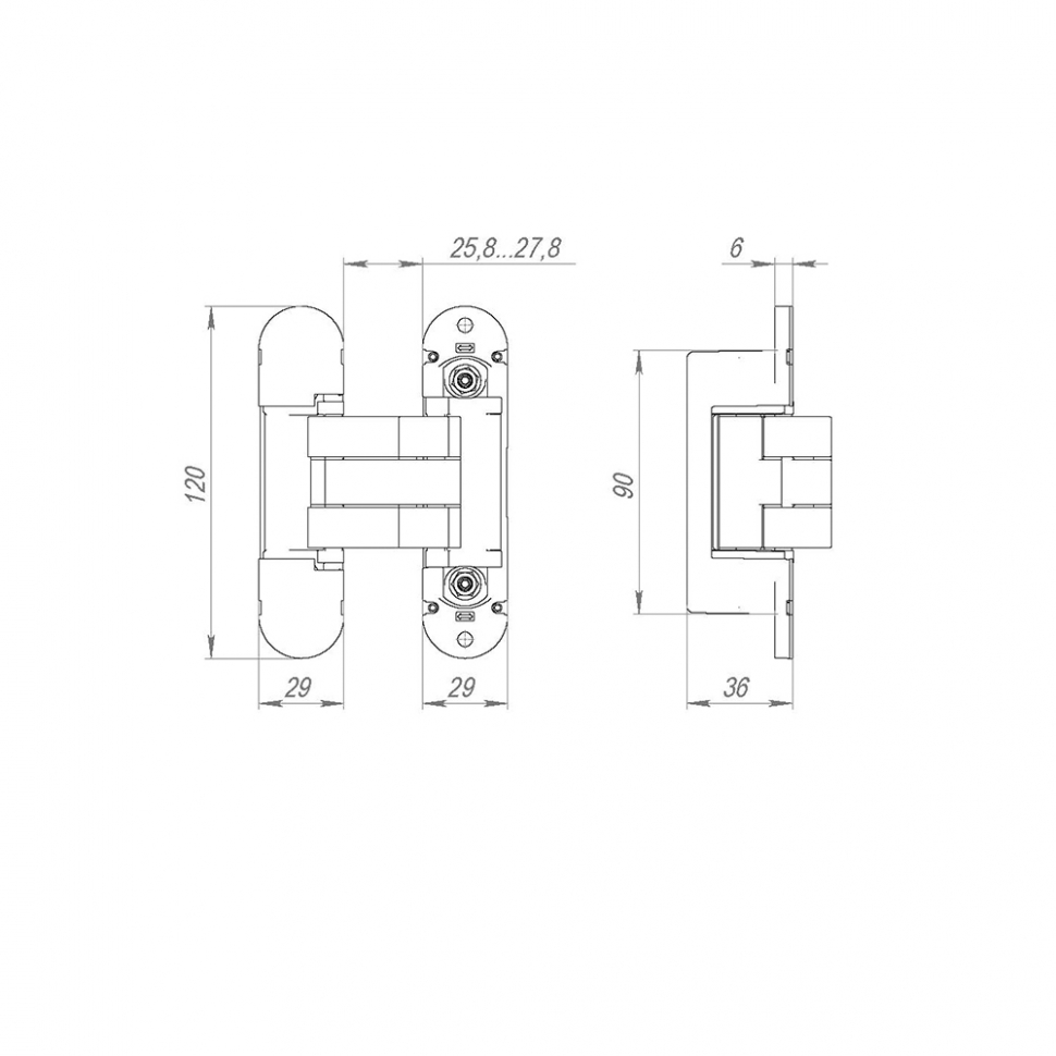 Петля скрытой установки U3D8000.VPG BL черный TECH