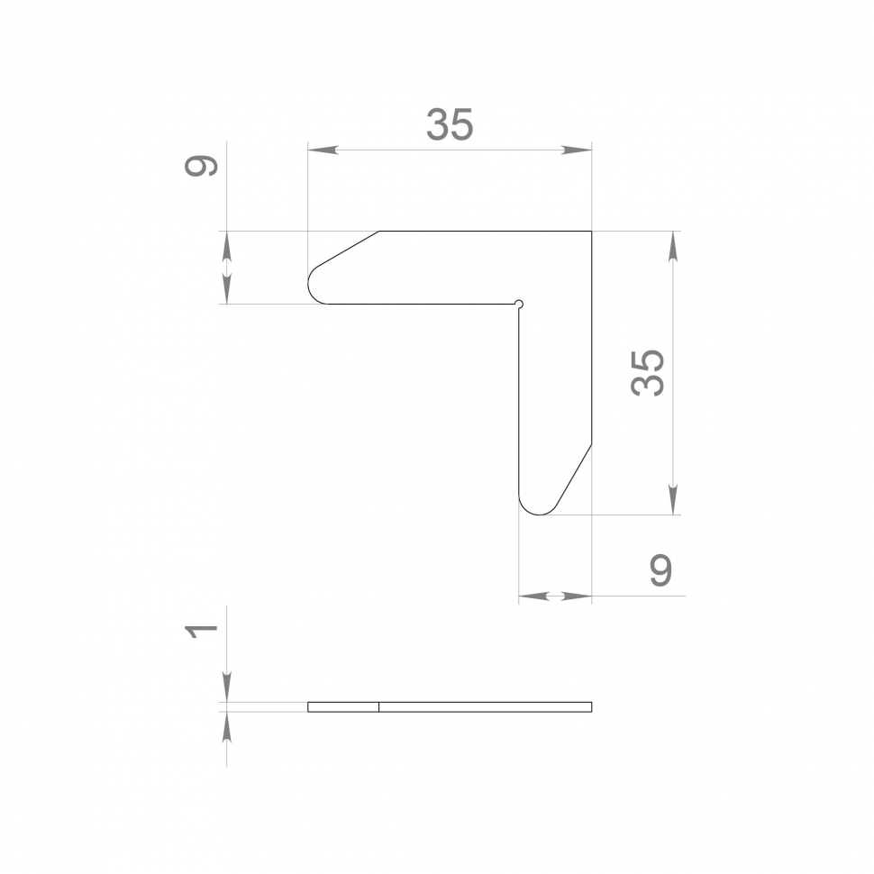 Крепежный уголок для короба  SWD.Scope 35/35/1 angle (2 pcs)