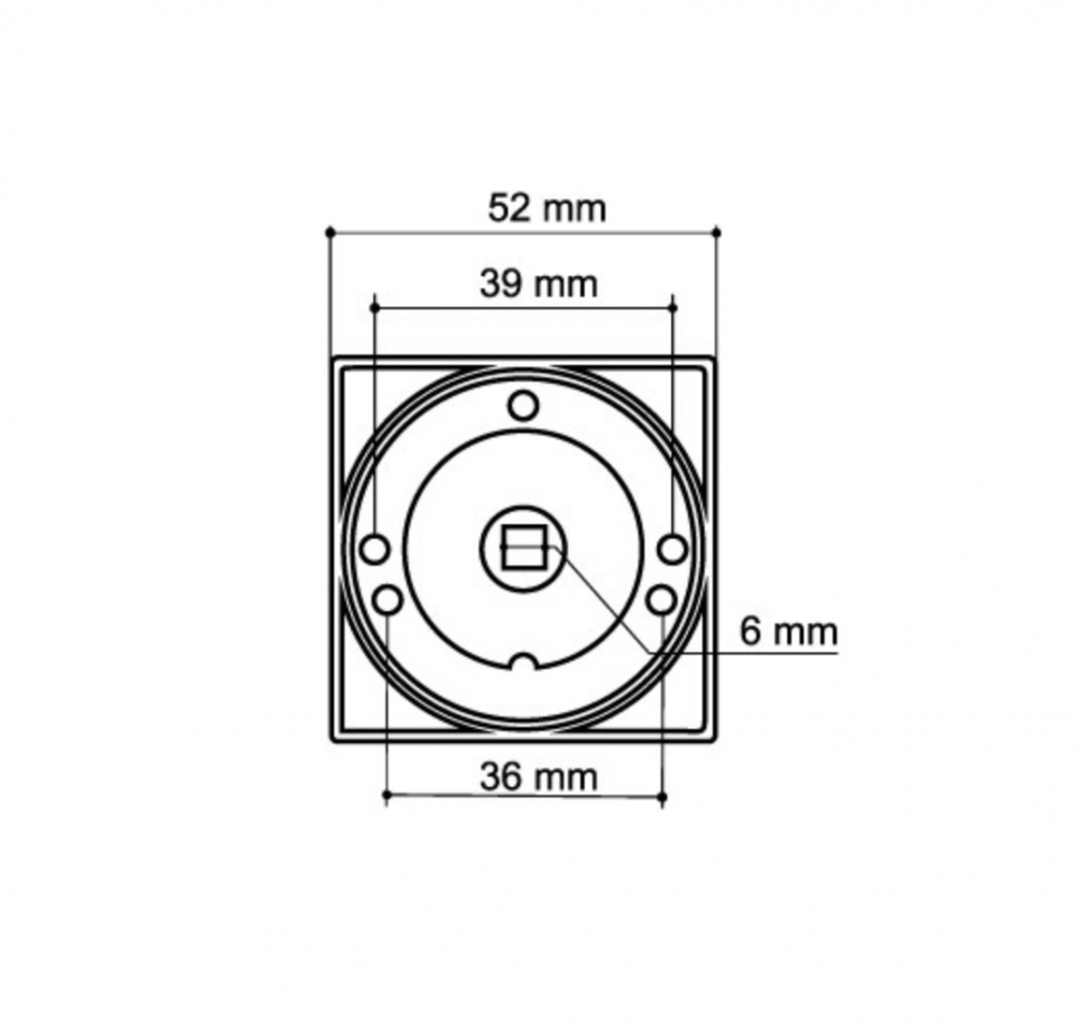 Ручка поворотная BK6.K.SQ52 (BK6/SQ) MWSC-33 итальянский тисненый