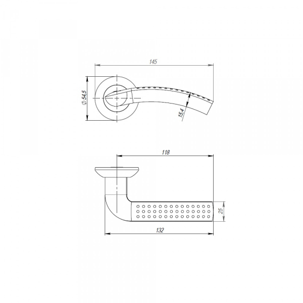 Ручка раздельная R.TL54.LOGICA (LOGICA TL) 150mm SN/CP-3 матовый никель/хром