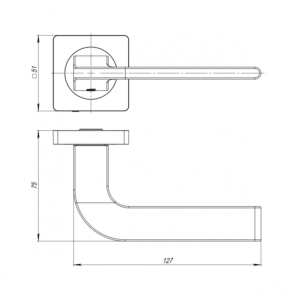 Ручка раздельная K.JK51.SPLINE (SPLINE JK) CP-8 хром