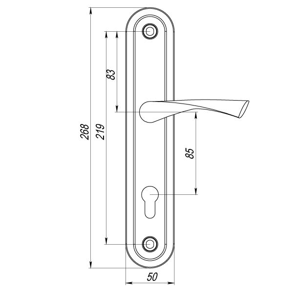 Ручка на планке HANDLE90.CRONA.04-85 (P90 8504 CRONA) CP хром