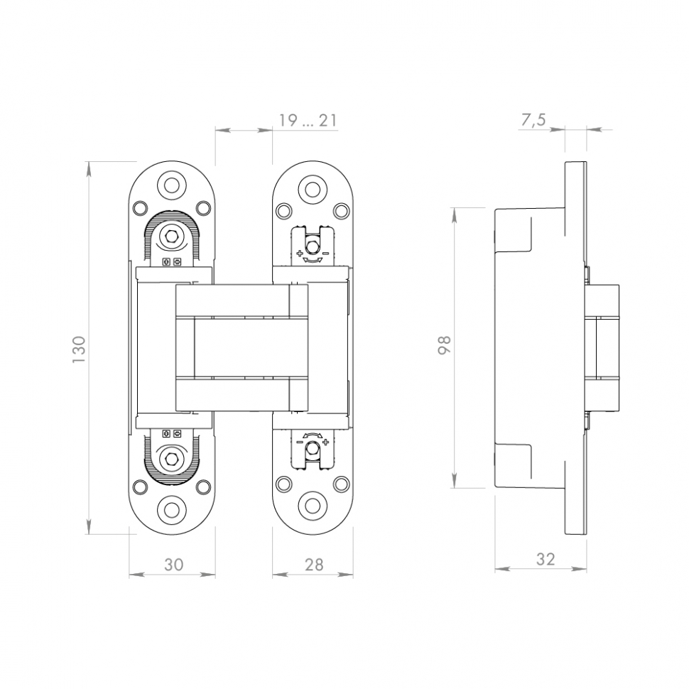 Петля скрытой установки U3D5000.VPG SC мат.хром TECH