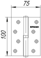 Петля съемная IN4430SR-BL BL правая (413/BL-4 100x75x2,5) черный матовый БЛИСТЕР
