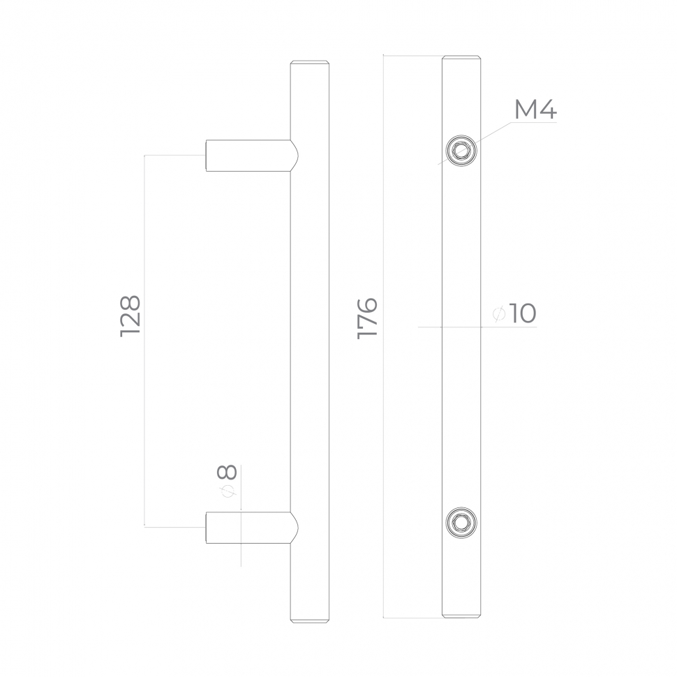 Ручка-скоба мебельная MB-H-005-128 мм BL черный