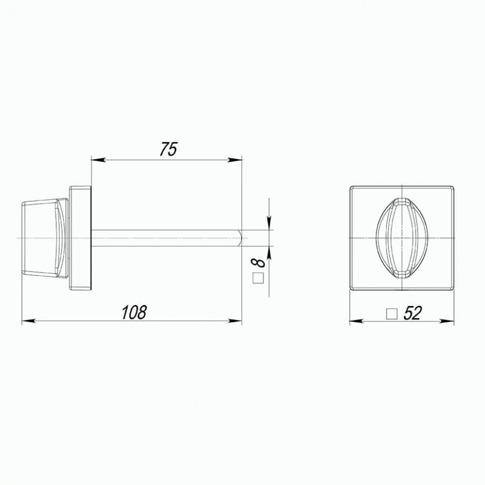 Ручка поворотная BKW8.K.USQ52 (BKW8/USQ) SN-3 матовый никель