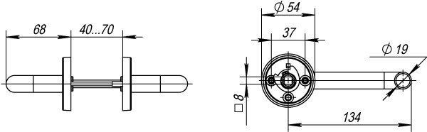 Ручка раздельная R.DSS304-0203/19 (DSS-0203/19) INOX 304