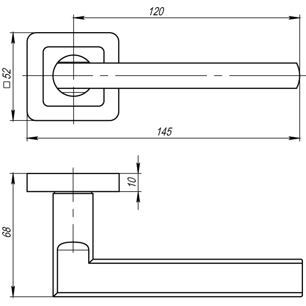 Ручка раздельная K.QR52.PLUTON (PLUTON QR) GR/CP-23 графит/хром