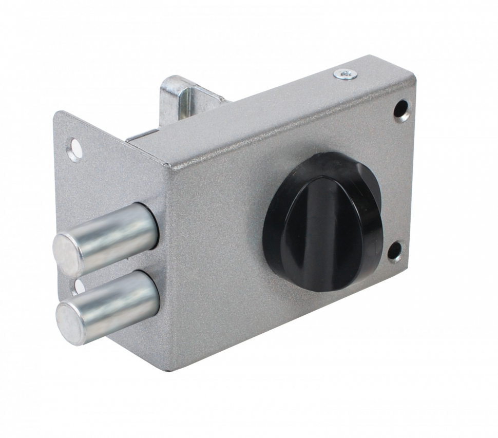 Замок накладной цилиндровый ЗН1 2Р серебро