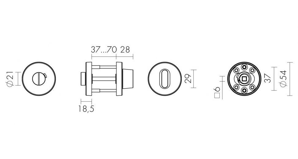 Ручка поворотная BK6.R.DSS201-02 (DSS-02-BK6) INOX 201