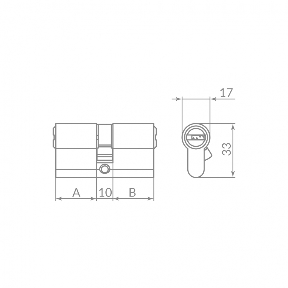 Цилиндровый механизм Z3000Key80(35+10+35) СP хром